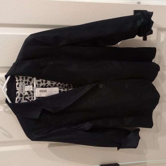 NWT Chico's Chic Sateen Merrin 7/8 Jacket Blazer Black Size 2 (12) - Picture 1 of 6